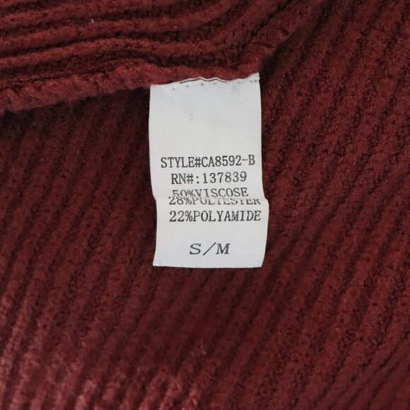 Debut Womens Sz S Red Open Front Light Knit Comfy Bell Sleeve Cardigan Sweater - Picture 9 of 10